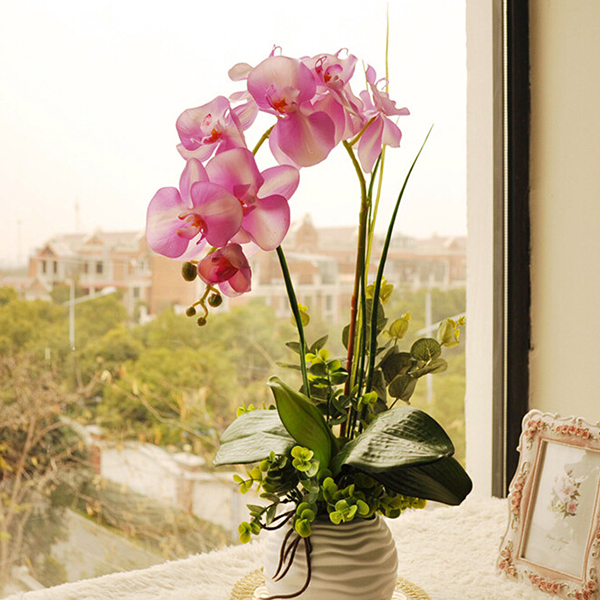 

1шт искусственного шелка бабочка цветы орхидеи Свадебное украшения дома